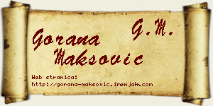 Gorana Maksović vizit kartica